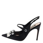 Pre-owned Satin sandals Sergio Rossi Pre-owned , Black , Dames