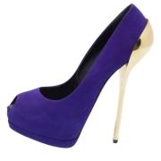 Pre-owned Suede heels Giuseppe Zanotti Pre-owned , Purple , Dames