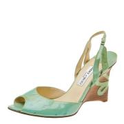 Pre-owned Leather sandals Jimmy Choo Pre-owned , Green , Dames