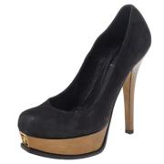 Pre-owned Suede heels Fendi Vintage , Black , Dames