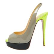 Pre-owned Leather sandals Christian Louboutin Pre-owned , Gray , Dames