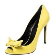 Pre-owned Leather heels Gucci Vintage , Yellow , Dames