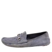 Pre-owned Suede flats Gucci Vintage , Blue , Dames