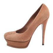 Pre-owned Suede heels Yves Saint Laurent Vintage , Brown , Dames