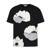 Bloemenprint T-shirts en Polos Valentino Garavani , Black , Heren