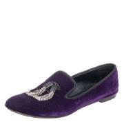 Pre-owned Velvet flats Giuseppe Zanotti Pre-owned , Purple , Dames