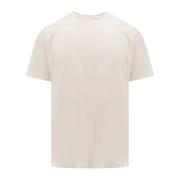 Witte Geribbelde T-Shirt, Klassieke Pasvorm Roberto Collina , White , ...