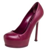 Pre-owned Leather heels Yves Saint Laurent Vintage , Purple , Dames