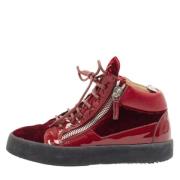 Pre-owned Leather sneakers Giuseppe Zanotti Pre-owned , Red , Dames