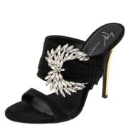 Pre-owned Suede sandals Giuseppe Zanotti Pre-owned , Black , Dames