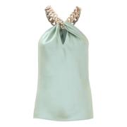 Top met gedrapeerde details en ketting Kocca , Green , Dames