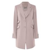 Elegante getailleerde jas met knopen Kocca , Pink , Dames
