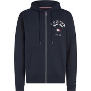 Blauwe Katoenen Zip Sweater voor Heren Tommy Hilfiger , Blue , Heren