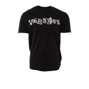 Zwarte Heren T-shirt Versace , Black , Heren