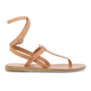 Estia Teenslippers - Gouden Vleugelgesp Ancient Greek Sandals , Brown ...