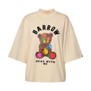 Stijlvolle Cropped Jersey T-shirt Barrow , Beige , Dames