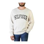 Klassieke Ronde Hals Sweater voor Heren Tommy Hilfiger , White , Heren