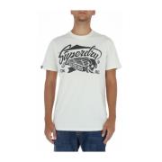 Witte Print T-shirt voor Heren Superdry , White , Heren
