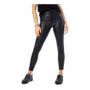 Zwarte rits- en knoopjeans Only , Black , Dames