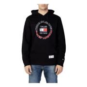 Zwarte Print Sweatshirt voor Heren Tommy Jeans , Black , Heren