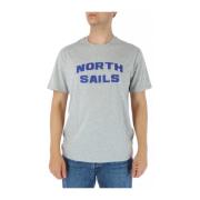 Grijze Katoenen Ronde Hals T-Shirt North Sails , Gray , Heren