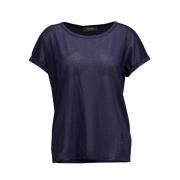 Glitter Effect Donkerblauw T-Shirt voor Dames MOS Mosh , Blue , Dames