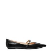 Verstelbare Band Platte Schoen Stuart Weitzman , Black , Dames