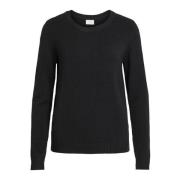 Zwart Langemouw Gebreid Vila , Black , Dames