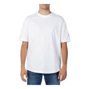 Witte Katoenen T-shirt voor Heren Calvin Klein Jeans , White , Heren