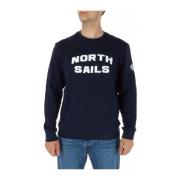 Blauwe Sweatshirt met Lange Mouwen en Ronde Hals North Sails , Blue , ...