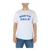 Witte Katoenen Korte Mouw T-shirt North Sails , White , Heren