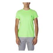 Groene effen korte mouw T-shirt U.s. Polo Assn. , Green , Heren