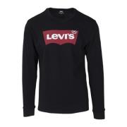 Zwart Print Lange Mouw T-shirt Levi's , Black , Heren