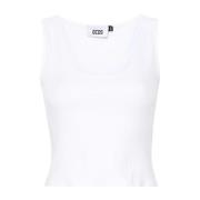 Bling Logo Mouwloze Top Gcds , White , Dames