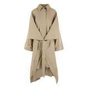 Beige Katoenen Trenchcoat met Oversized Fit Quira , Beige , Dames