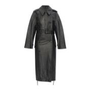 Leren trenchcoat Balenciaga , Black , Dames