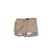 Beige Katoenen Rok met Geruite Inzet Meryll Rogge , Beige , Dames