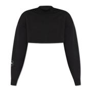 Cropped sweatshirt met logo Adidas by Stella McCartney , Black , Dames