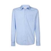 Katoenen shirt met afgeronde zoom Les Deux , Blue , Heren