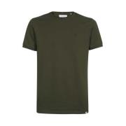 Katoenen Crew-Neck T-Shirt Les Deux , Green , Heren