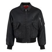 Nylon Bomberjack met Ritssluiting Valentino , Black , Heren