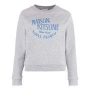 Katoenen sweatshirt met logodetail Maison Kitsuné , Gray , Dames