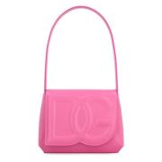 Leren schoudertas met DG-logo Dolce & Gabbana , Pink , Dames