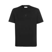 Katoenen Crew-Neck T-Shirt met Tricolor Detail Les Deux , Black , Here...