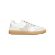 Contrasterende leren lage sneakers Les Deux , White , Heren