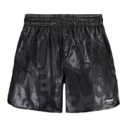 Nylon zwemshorts met mesh voering Alexander McQueen , Black , Heren