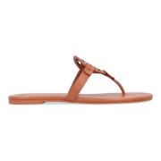 Leren Platte Sandalen Tory Burch , Brown , Dames