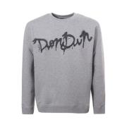 Grijze Sweatshirt met Logo Print Dondup , Gray , Heren