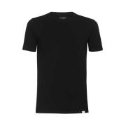 Katoenen Ribbel Crew-neck T-shirt Les Deux , Black , Heren