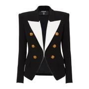 Slim-fit jasje met rozenknopen Balmain , Black , Dames